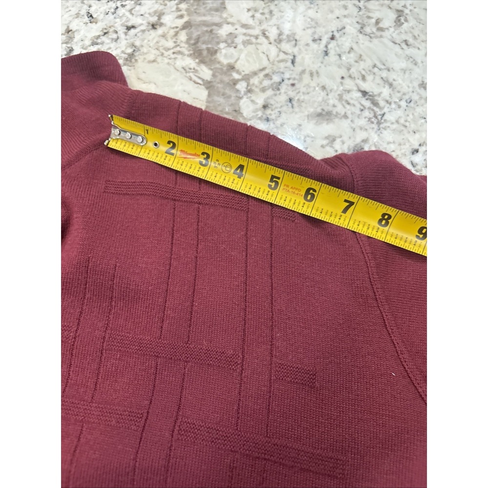 Vintage Super Wool Blend Yapagi Long Sleeve Knit Sweater Maroon Rockabilly READ - Picture 7 of 8